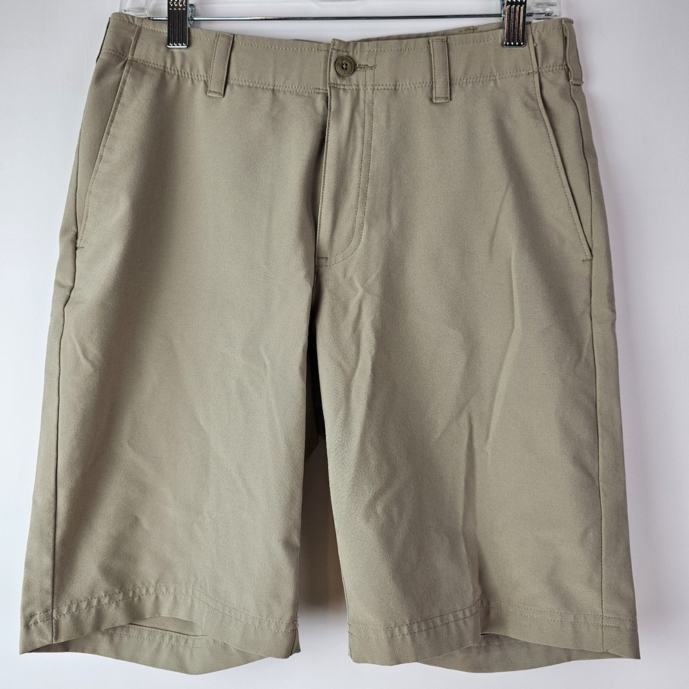 Ben Hogan Men's Golf Shorts Beige Khaki Flat Front Size 30‎ Performance Stretch